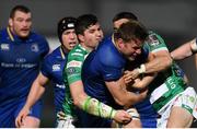 14 April 2018; Jordi Murphy of Leinster is tackled by Sebastian Negri, left, and Tommaso Iannone of Benetton Rugby during the Guinness PRO14 Round 20 match between Leinster and Benetton Rugby at the RDS Arena in Dublin. Photo by Ramsey Cardy/Sportsfile