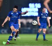 14 April 2018; Joey Carbery of Leinster kicks a penalty during the Guinness PRO14 Round 20 match between Leinster and Benetton Rugby at the RDS Arena in Dublin. Photo by Seb Daly/Sportsfile