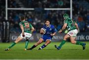 14 April 2018; Joey Carbery of Leinster in action against Tommaso Iannone, left, and Luca Bigi during the Guinness PRO14 Round 20 match between Leinster and Benetton Rugby at the RDS Arena in Dublin. Photo by Seb Daly/Sportsfile