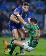 14 April 2018; Jordan Larmour of Leinster is tackled by Tommaso Iannone of Benetton Rugby during the Guinness PRO14 Round 20 match between Leinster and Benetton Rugby at the RDS Arena in Dublin. Photo by Brendan Moran/Sportsfile