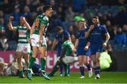 14 April 2018; Tommaso Allan of Benetton Rugby celebrates his side's victory following the Guinness PRO14 Round 20 match between Leinster and Benetton Rugby at the RDS Arena in Dublin. Photo by Ramsey Cardy/Sportsfile