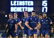 14 April 2018; Leinster players following their side's defeat after the Guinness PRO14 Round 20 match between Leinster and Benetton Rugby at the RDS Arena in Dublin. Photo by Seb Daly/Sportsfile