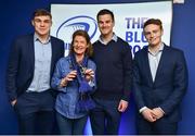 14 April 2018; Leinster players Garry Ringrose, Jonathan Sexton and Cathal Marsh with supporters in the Blue Room prior to the Guinness PRO14 Round 20 match between Leinster and Benetton Rugby at the RDS Arena in Ballsbridge, Dublin. Photo by Seb Daly/Sportsfile