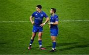 14 April 2018; Joey Carbery, left, and Jamison Gibson-Park of Leinster during the Guinness PRO14 Round 20 match between Leinster and Benetton Rugby at the RDS Arena in Dublin. Photo by Brendan Moran/Sportsfile