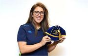 14 April 2018; Rachel Horan of CYM RFC, Dublin, with her Leinster cap at the Leinster Rugby Women’s Cap Presentation & Volunteer of the Year night hosted by Bank of Ireland in Dublin. Photo by Brendan Moran/Sportsfile