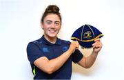 14 April 2018; Aimee Clarke of Railway Union RFC, Dublin, with her Leinster cap at the Leinster Rugby Women’s Cap Presentation & Volunteer of the Year night hosted by Bank of Ireland in Dublin. Photo by Brendan Moran/Sportsfile