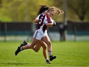 15 April 2018; Lynsey Noone of Glenamaddy, Galway in action against Róisín Daly of Presentation, Thurles during the Lidl All Ireland Post Primary School Senior B Final match between Glenamaddy, Galway and Presentation, Thurles, Tipperary at Duggan Park in Ballinasloe, Co Galway. Photo by Seb Daly/Sportsfile