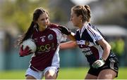 15 April 2018; Cailiosa Keaveney of Glenamaddy, Galway in action against Marie Creedon of Presentation, Thurles during the Lidl All Ireland Post Primary School Senior B Final match between Glenamaddy, Galway and Presentation, Thurles, Tipperary at Duggan Park in Ballinasloe, Co Galway. Photo by Seb Daly/Sportsfile