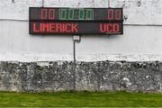 15 April 2018; A general view of the scoreboard before the Continental Tyres Women's National League match between Limerick and UCD Waves at Markets Field in Garryowen, Co Limerick. Photo by Piaras Ó Mídheach/Sportsfile