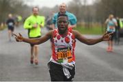 15 April 2018; Harrison Mbaziira in action during the Great Ireland Run and AAI National 10k at the Phoenix Park in Dublin. Photo by David Fitzgerald/Sportsfile