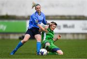 15 April 2018; Kerri Letmon of UCD Waves in action against Sylvia Gee of Limerick during the Continental Tyres Women's National League match between Limerick and UCD Waves at Markets Field in Garryowen, Co Limerick. Photo by Piaras Ó Mídheach/Sportsfile