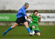 15 April 2018; Kerri Letmon of UCD Waves in action against Sylvia Gee of Limerick during the Continental Tyres Women's National League match between Limerick and UCD Waves at Markets Field in Garryowen, Co Limerick. Photo by Piaras Ó Mídheach/Sportsfile