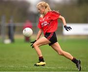 14 April 2018; Leah Dennehy of Scoil Mhuire, Trim, during the Lidl All Ireland Post Primary School Senior C Final match between Coláiste Bhaile Chláir, Claregalway, Galway and Scoil Mhuire, Trim, Meath at Kinnegad in County Westmeath. Photo by Matt Browne/Sportsfile