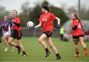 14 April 2018; Leah Devine of Scoil Mhuire, Trim, during the Lidl All Ireland Post Primary School Senior C Final match between Coláiste Bhaile Chláir, Claregalway, Galway and Scoil Mhuire, Trim, Meath at Kinnegad in County Westmeath. Photo by Matt Browne/Sportsfile
