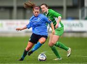 15 April 2018; Chloe Mustaki of UCD Waves in action against Carys Johnson of Limerick during the Continental Tyres Women's National League match between Limerick and UCD Waves at Markets Field in Garryowen, Co Limerick. Photo by Piaras Ó Mídheach/Sportsfile