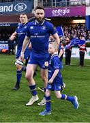 14 April 2018; Matchday mascot 8 year old Calum Grant, from Blanchardstown, Dublin, with Leinster's Barry Daly at the Guinness PRO14 Round 20 match between Leinster and Benetton Rugby at the RDS Arena in Ballsbridge, Dublin. Photo by Seb Daly/Sportsfile