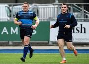 16 April 2018; Tadhg Furlong, left, and Peter Dooley during Leinster Rugby squad training at Energia Park in Dublin. Photo by Ramsey Cardy/Sportsfile