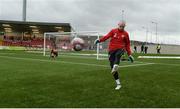 16 April 2018; Gerard Doherty of Derry City warms up prior to the SSE Airtricity League Premier Division match between Derry City and Bohemians at the Brandywell Stadium in Derry. Photo by Oliver McVeigh/Sportsfile