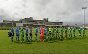 15 April 2018; The Limerick and UCD Waves players shake hands before the Continental Tyres Women's National League match between Limerick and UCD Waves at Markets Field in Garryowen, Co Limerick. Photo by Piaras Ó Mídheach/Sportsfile