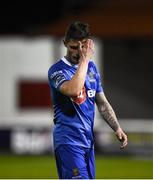 16 April 2018; Gavin Holohan of Waterford makes his way off the pitch after receiving a red card during the SSE Airtricity League Premier Division match between St Patrick's Athletic and Waterford at Richmond Park in Dublin. Photo by David Fitzgerald/Sportsfile