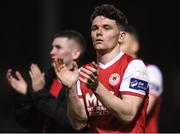 16 April 2018; Dean Clarke of St Patrick's Athletic applauds the supporters following the SSE Airtricity League Premier Division match between St Patrick's Athletic and Waterford at Richmond Park in Dublin. Photo by David Fitzgerald/Sportsfile