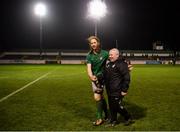 16 April 2018; Bray Wanderers manager Graham Kelly and Hugh Douglas celebrate after the SSE Airtricity League Premier Division match between Bray Wanderers and Shamrock Rovers at the Carlisle Grounds in Bray, Wicklow. Photo by Piaras Ó Mídheach/Sportsfile