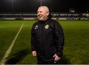 16 April 2018; Bray Wanderers manager Graham Kelly celebrates after the SSE Airtricity League Premier Division match between Bray Wanderers and Shamrock Rovers at the Carlisle Grounds in Bray, Wicklow. Photo by Piaras Ó Mídheach/Sportsfile