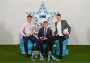 16 April 2018; NUIG footballers, from left, Tadhg O’Malley, Damien Comer and Enda Tierney, all from Galway, at the Electric Ireland HE GAA Football & Hurling Rising Stars Awards for 2018, in Croke Park. The awards acknowledge outstanding performances in the battle for third level football and hurling Championships and come at the end of what was an epic season of GAA action. Photo by Stephen McCarthy/Sportsfile