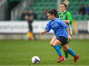 15 April 2018; Naima Chemaou of UCD Waves in action against Carys Johnson of Limerick during the Continental Tyres Women's National League match between Limerick and UCD Waves at Markets Field in Garryowen, Co Limerick. Photo by Piaras Ó Mídheach/Sportsfile
