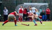 8 April 2018; Katie Mullan of UCD in action against Pamela Glass of Pegasus during the Women's Irish Senior Cup Final match between UCD and Pegasus at the National Hockey Stadium in UCD, Dublin. Photo by David Fitzgerald/Sportsfile