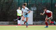8 April 2018; Deirdre Duke of UCD in action against Pamela Glass of Pegasus during the Women's Irish Senior Cup Final match between UCD and Pegasus at the National Hockey Stadium in UCD, Dublin. Photo by David Fitzgerald/Sportsfile