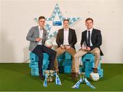 16 April 2018; Ulster University footballers, from left, Michael McKernan from Tyrone, Gareth McKinless from Derry and Mark Bradley from Tyrone at the Electric Ireland HE GAA Football & Hurling Rising Stars Awards for 2018, in Croke Park. The awards acknowledge outstanding performances in the battle for third level football and hurling Championships and come at the end of what was an epic season of GAA action. Photo by Stephen McCarthy/Sportsfile