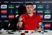 17 April 2018; Andrew Conway during a Munster Rugby press conference at the University of Limerick in Limerick. Photo by Diarmuid Greene/Sportsfile