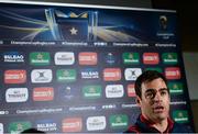 17 April 2018; Head coach Johann van Graan during a Munster Rugby press conference at the University of Limerick in Limerick. Photo by Diarmuid Greene/Sportsfile