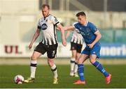 17 April 2018; Chris Shields of Dundalk in action against Connor Ellis of Limerick FC during the SSE Airtricity League Premier Division match between Limerick FC and Dundalk at the Markets Field in Limerick. Photo by Diarmuid Greene/Sportsfile