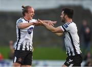 17 April 2018; John Mountney of Dundalk, left, celebrates with team-mate Patrick Hoban after scoring his side's first goal during the SSE Airtricity League Premier Division match between Limerick FC and Dundalk at the Markets Field in Limerick. Photo by Diarmuid Greene/Sportsfile
