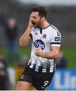 17 April 2018; Patrick Hoban of Dundalk celebrates after scoring his side's second goal during the SSE Airtricity League Premier Division match between Limerick FC and Dundalk at the Markets Field in Limerick. Photo by Diarmuid Greene/Sportsfile