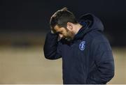 17 April 2018; Limerick FC manager Tommy Barrett reacts during the SSE Airtricity League Premier Division match between Limerick FC and Dundalk at the Markets Field in Limerick. Photo by Diarmuid Greene/Sportsfile