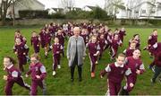 18 April 2018; Elaine Wyllie, founder of The Daily Mile, with pupils from St. Brigid’s National School at The Daily Mile launch at St. Brigid’s National School in Castleknock, Dublin. Photo by Matt Browne/Sportsfile