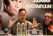 18 April 2018; Nonito Donaire during a press conference at the Europa Hotel in Belfast ahead of the WBO Interim Featherweight World Title fight. Photo by Oliver McVeigh/Sportsfile