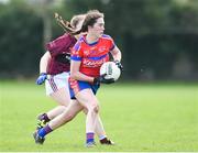 20 April 2018; Rachel Evans of ISK, Killorgin, Kerry in action against Lorna o'Reilly of Loreto, Cavan during the Lidl All Ireland Post Primary School Junior A Final match between ISK, Killorgin, Kerry and Loreto, Cavan at St. Rynagh's in Banagher, Co. Offaly. Photo by Matt Browne/Sportsfile
