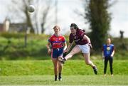 20 April 2018; Aisling MacManus of Loreto, Cavan scores a point against ISK, Killorgin, Kerry during the Lidl All Ireland Post Primary School Junior A Final match between ISK, Killorgin, Kerry and Loreto, Cavan at St. Rynagh's in Banagher, Co. Offaly. Photo by Matt Browne/Sportsfile