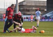 24 March 2018; Paul Schutte of Cuala after picking up an injury during the AIB GAA Hurling All-Ireland Senior Club Championship Final replay match between Cuala and Na Piarsaigh at O'Moore Park in Portlaoise, Laois. Photo by Piaras Ó Mídheach/Sportsfile