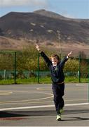 20 April 2018; Fionn O'Brien, 5th class, St Brendan's NS participates in the The Daily Mile Kerry Launch at St. Brendan’s NS Blennerville, in Ballyvelly, Tralee, Co Kerry. Photo by Diarmuid Greene/Sportsfile