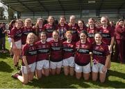 20 April 2018; The 15 players from Loreto, Cavan that won the Junior A final today and the Senior A final last week from left back row Lorna O'Reilly, Aine Reilly, Muireann Smith, Aisling MacManus, Elaine Brady, Darcey Beck, Niamh Brady, Aisling Walls, and Ally Cahill front row from left Ciara Boylan, Niamh McCorry, Hannah Smith, Olivia Murphy, Ciara Kellegher and Katie Briody after the Lidl All Ireland Post Primary School Junior A Final match between ISK, Killorgin, Kerry and Loreto, Cavan at St. Rynagh's in Banagher, Co. Offaly. Photo by Matt Browne/Sportsfile