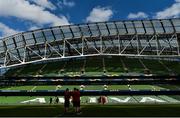 20 April 2018; A general view during the Scarlets captain's run at the Aviva Stadium in Dublin. Photo by Ramsey Cardy/Sportsfile