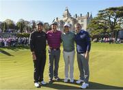 20 April 2018; Players from left, Shane Lowry of Ireland, Padraig Harrington of Ireland, Rory McIlroy of Northern Ireland and Paul McGinley of Ireland following the JP McManus Pro-Am Launch at Adare Manor in Adare, Co. Limerick. Photo by Eóin Noonan/Sportsfile
