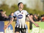 20 March 2018; Robbie Benson of Dundalk celebrates after scoring his side's first goal during the SSE Airtricity League Premier Division match between Dundalk and Derry City at Oriel Park in Dundalk, Louth. Photo by Oliver McVeigh/Sportsfile