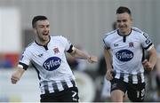 20 March 2018; Michael Duffy of Dundalk, left, celebrates after scoring his side's second goal during the SSE Airtricity League Premier Division match between Dundalk and Derry City at Oriel Park in Dundalk, Louth. Photo by Oliver McVeigh/Sportsfile