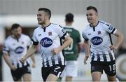 20 March 2018; Michael Duffy of Dundalk, left, celebrates after scoring his side's second goal during the SSE Airtricity League Premier Division match between Dundalk and Derry City at Oriel Park in Dundalk, Louth. Photo by Oliver McVeigh/Sportsfile
